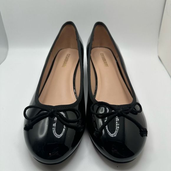 CUSHIONAIRE Women's Frenchie Dress Ballerina Flat +Memory Foam 8.5 WIDE BLACK - Picture 2 of 7